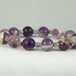 Powerful Agate Gemstones With Pewter Accent Beads,..