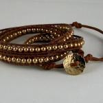 Swarovski Leather Wrap Bracelet With A 14k..