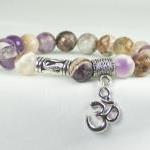 Protection Agate Bracelet With Ohm Charm And..