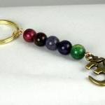 Tiger Eye Energy Keychain With Calming Ohm, Great..