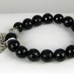 Black Onyx Meditation Bracelet With Spiritual..