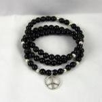 Black Onyx Meditation Bracelet Set With Charms,..