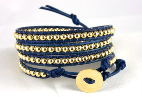 Leather Wrap Bracelet , 14k Gold Bracelet, Any Size, Any Color, Unique Bracelet, Christmas Gift Idea, Worldwide