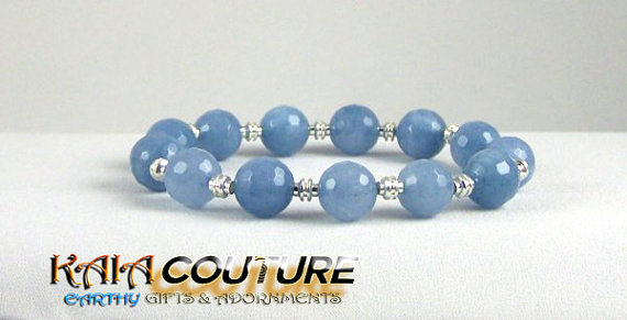 Grounding Blue Fire Agate Energy Bracelet With Silver Plated Accent Beads, Comfort Bracelet, Yoga Inspired,